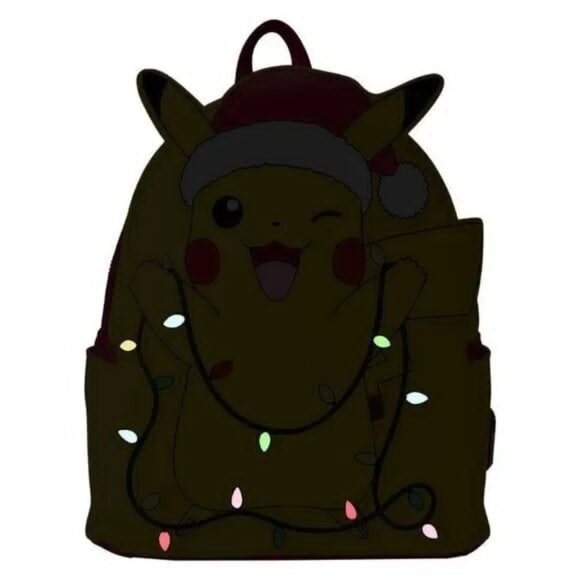 Loungefly Pokemon Pikachu Christmas Lights Santa Light Up Mini Backpack New⚡️ - Picture 7 of 7